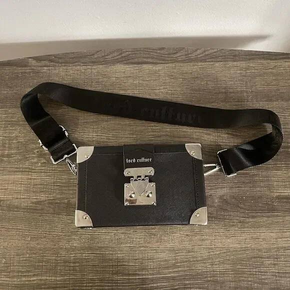 Lord Culture Women Black With Metal Hardware Hard Case Bag Crossbody - Picture 2 of 11